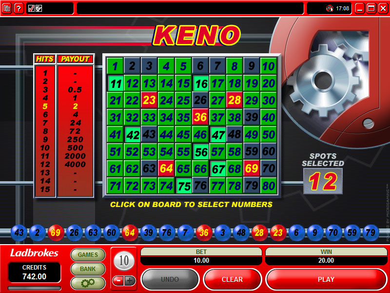 free keno slot games